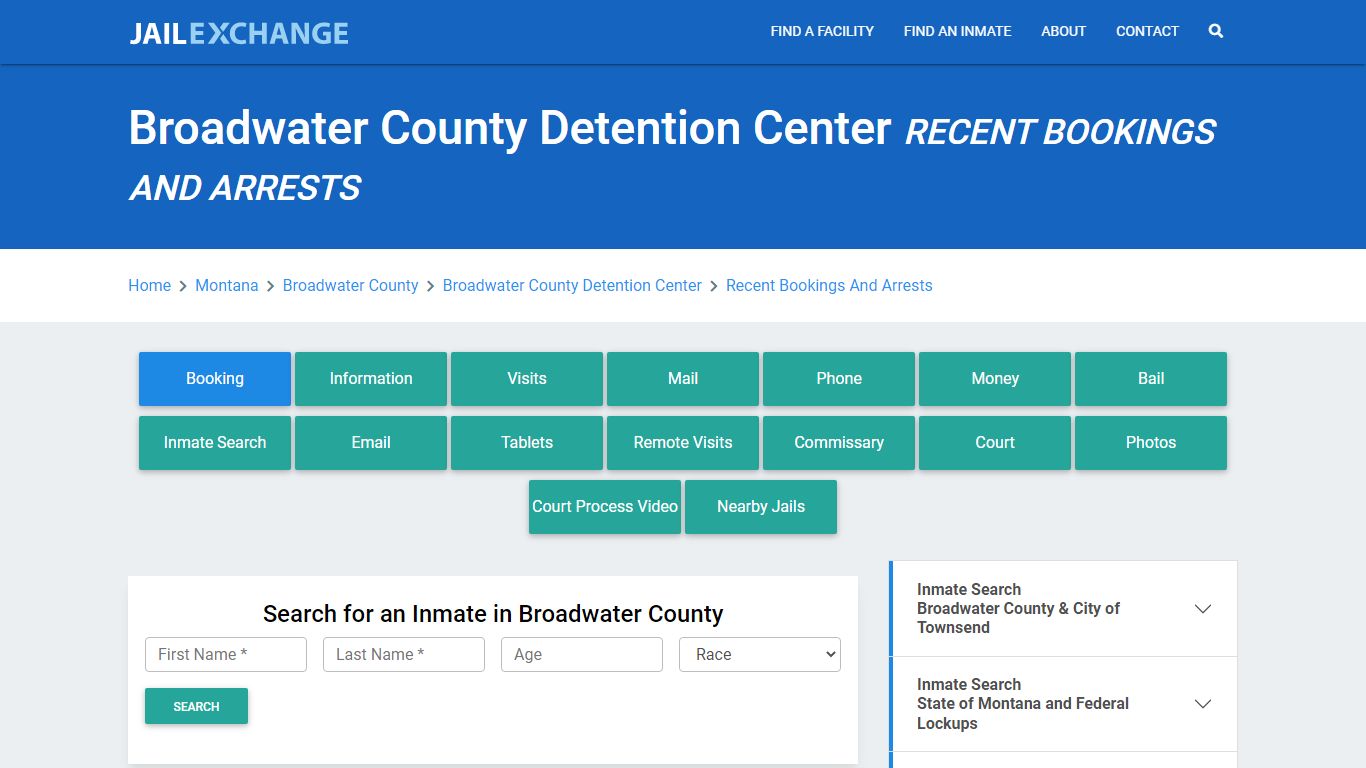 Broadwater County Detention Center Recent Bookings And Arrests